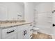Bathroom with granite vanity, modern fixtures, and a tub-shower combo at 455 Contentment Ct # 18, Kannapolis, NC 28081
