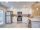 Bright kitchen with white cabinetry, stainless steel appliances, and tile backsplash at 5909 Cougar Ln, Charlotte, NC 28269
