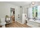 Bathroom featuring a stand alone soaking tub and tiled glass shower at 602 Unity St, Fort Mill, SC 29715