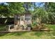 Backyard shed featuring a garden and block firepit, perfect for relaxing at 602 Unity St, Fort Mill, SC 29715