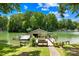 Private dock featuring seating and a boat lift for enjoying lakeside living at 698 Normandy Rd, Mooresville, NC 28117