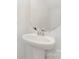 Clean powder room featuring a white pedestal sink, a large mirror, and modern fixtures for a sleek and functional space at 7643 Monarch Birch Ln, Charlotte, NC 28215