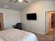 This main bedroom offers a vaulted ceiling, carpet, and a home office setup at 811 Constantine Rd, Richburg, SC 29729