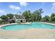 Expansive community pool with clear water and a charming poolside building, perfect for summer fun at 10120 Berkeley Castle Dr, Charlotte, NC 28273
