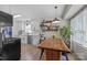 Eat-in kitchen with wood floors, stainless steel appliances, and a butcher block island at 115 Fox Run Dr, Fort Mill, SC 29715
