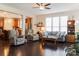 Bright living room featuring hardwood floors and an open layout at 1156 Mckee Farm Ln, Belmont, NC 28012