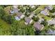 An aerial view capturing a backyard with patio, showcasing the home's integration with outdoor living at 137 Branchview Dr, Mooresville, NC 28115