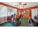Cozy home office with red walls, wood furniture, and natural light streaming through the window at 14411 Eastfield Rd, Huntersville, NC 28078