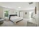 Spacious bedroom with plush carpet, multiple windows, and bright white walls at 15508 Normans Landing Dr, Charlotte, NC 28273