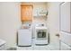Laundry room featuring a washer, dryer, and cabinet storage at 225 Northchase Dr, Concord, NC 28027
