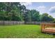 Large fenced backyard featuring a well maintained lawn and a wooden deck, great for outdoor activities and relaxation at 3106 Faircroft Way, Monroe, NC 28110