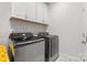 Modern laundry room featuring a front load washer/dryer and white cabinets at 319 Catawba Ave, Rock Hill, SC 29730