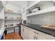 Pantry featuring tiled backsplash, butcher block countertop, wine cooler, shelving and storage at 319 Catawba Ave, Rock Hill, SC 29730