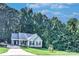 Charming single-story home with a manicured lawn, complemented by a lush, wooded backdrop at 5437 Mallard Ln, Gastonia, NC 28052