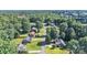 An aerial view of a neighborhood with lush trees and well-maintained houses on a sunny day at 5476 Twelve Oak Ln, Conover, NC 28613