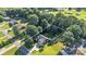 A nice aerial view with a property line for the home with a long drive and big backyard at 5476 Twelve Oak Ln, Conover, NC 28613