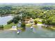Aerial view showing lakefront property, multiple pools, and docks near 5985 Natoma Rd at 5985 Natoma Rd, Clover, SC 29710