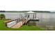 Dock with gazebo and boat slip on a sunny day at the lake at 5985 Natoma Rd, Clover, SC 29710