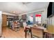 Functional kitchen with dark cabinets, modern appliances, and an adjacent dining area at 816 Radio Rd, Statesville, NC 28677