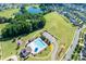 Aerial shot of community amenities including a pool, walking trails, and greenspace at 10320 Lemington Dr, Mint Hill, NC 28227