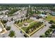 Panoramic aerial shot of a planned community with homes, green spaces, and a central roundabout at 1103 Phar Lap Dr, Indian Trail, NC 28079