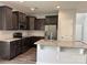 Kitchen featuring granite countertops, dark cabinets and stainless steel appliances at 11109 Pond Valley Ct, Charlotte, NC 28269