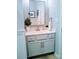 Bathroom featuring a vanity with a sink, framed mirror, and neutral color scheme at 1141 Overlake Dr, Belmont, NC 28012