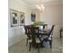 Formal dining room with modern chandelier and wainscoting at 1141 Overlake Dr, Belmont, NC 28012