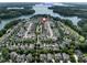 Expansive aerial shot of a community, showcasing its proximity to the serene waters of Lake Norman at 298 Bridges Farm Rd, Mooresville, NC 28115