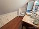 This cozy bathroom has a vessel sink, granite counters, and built in storage at 318 N Laurel N St, Lincolnton, NC 28092