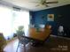 Inviting dining room with a large window and a dark-blue accent wall at 33343 Old Salisbury Rd, Albemarle, NC 28001