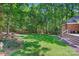 Expansive backyard featuring lush greenery and mature trees, perfect for outdoor activities and relaxation at 5008 Saddle Horn Trl, Weddington, NC 28104