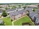 Aerial view of the townhome community showcasing manicured lawns and well-maintained roofs at 7612 Turley Ridge Ln, Charlotte, NC 28273