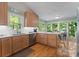 Bright kitchen with wooden cabinets, stainless appliances, quartz countertops, and a scenic view at 9141 Covey Hollow Ct, Charlotte, NC 28210
