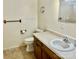 Modest bathroom with a single sink vanity, and traditional toilet and fixtures at 1010 Macarthur Rd, Albemarle, NC 28001