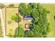An aerial view shows potential pasture and a shop on the property at 155 Mcallister Rd, Statesville, NC 28625