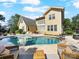 Inviting backyard pool with ample seating, perfect for entertaining and relaxing outdoors at 163 Shoreline Pkwy, Tega Cay, SC 29708