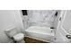Bathroom with a tiled shower and updated fixtures at 4501 E Highway 27 Hwy, Iron Station, NC 28080