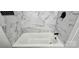 Bathroom with a tiled shower and updated fixtures at 4501 E Highway 27 Hwy, Iron Station, NC 28080