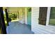 Welcoming front porch features a painted brick column and teal entry door at 4501 E Highway 27 Hwy, Iron Station, NC 28080