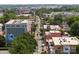 An aerial view shows the building and surrounding neighborhood on North Davidson Street at 460 E 33Rd St, Charlotte, NC 28205