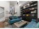 Comfortable living room with custom built-in shelving and modern furnishings at 460 E 33Rd St, Charlotte, NC 28205