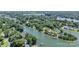 Aerial view featuring the waterfront property at 584 Williamson Rd with private docks at 584 Williamson Rd, Mooresville, NC 28117