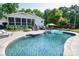 Outdoor kitchen with stone counters, a grill, pizza oven, and space for entertaining at 711 Yadkin St, Albemarle, NC 28001