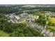 This aerial view shows a community with a mix of homes and commercial buildings at 739 Terrace Park, Rock Hill, SC 29730