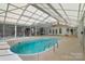 Indoor pool with ample deck space and a fully retractable ceiling at 8343 Highlander Ct, Charlotte, NC 28269