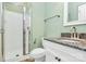 Bathroom features vanity, granite countertops, and tiled floors at 11305 Hunters Landing Dr, Charlotte, NC 28273