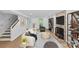Inviting living room with stylish furnishings, a modern fireplace, and plenty of natural light at 11401 Lone Star Cir, Charlotte, NC 28226