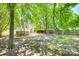 Private backyard featuring mature trees, providing shade and a tranquil outdoor space at 2830 Grosbeak Ln, Charlotte, NC 28269