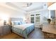 Bedroom with a tray ceiling, a large window, and a calming color scheme at 3006 Constitution Ln, Gastonia, NC 28056